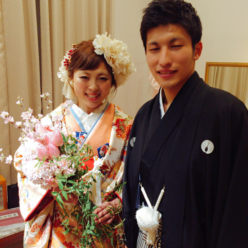 アーカンジェル迎賓館で挙式・披露宴をされた和装花嫁さまをご紹介いたします(色打掛):淡い色味のコーディネートで可愛らしい色打掛姿に