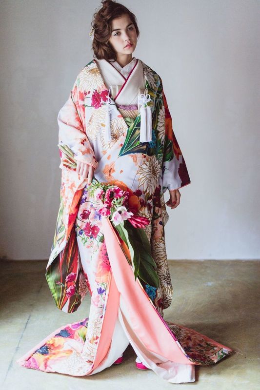藤色の色打掛