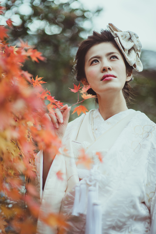 ロケーションのフォトプランで思い出を残された和装花嫁さまをご紹介いたします(白無垢)