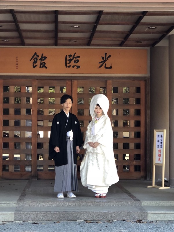 身曾岐神社でお式をされた和装花嫁さまを紹介いたします(白無垢・綿帽子)