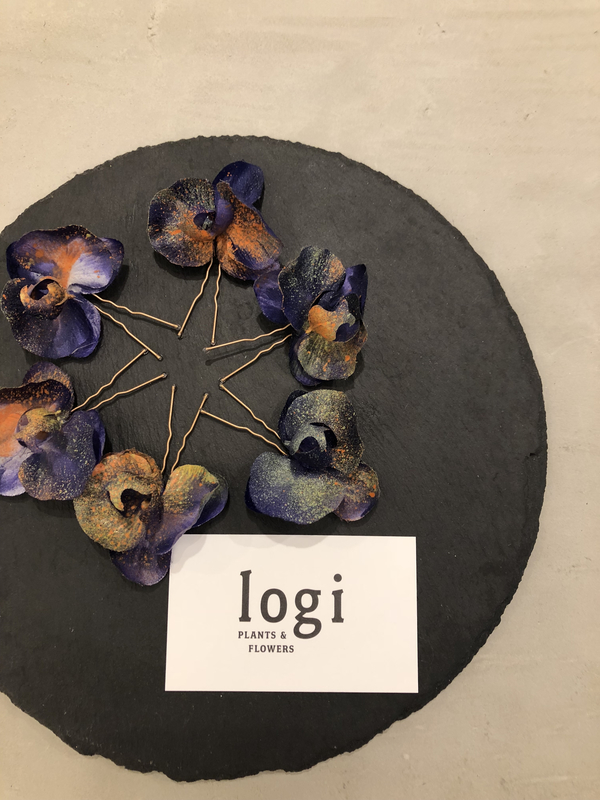 CUCURU × logi PLANTS&FLOWERS『染めの花』結婚式だけでなく、ゆかたやご参列のお着物にも合わせて使えるヘッドピースです
