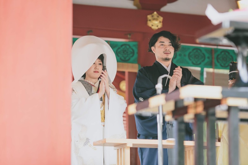 鶴岡八幡宮で神前式、古我邸で披露宴をされた先輩花嫁さまのご紹介(白無垢・ドレス)