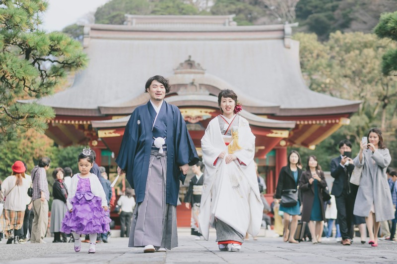 鎌倉の鶴岡八幡宮で挙式、古我邸で披露宴をされたCUCURUの和装花嫁さまをご紹介(白無垢・ドレス)