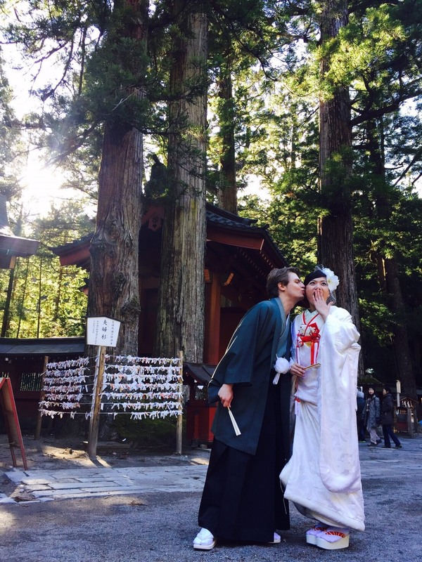 白無垢での神社挙式